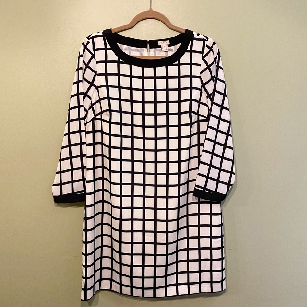 NWT J. Crew Windowpane Shift Dress